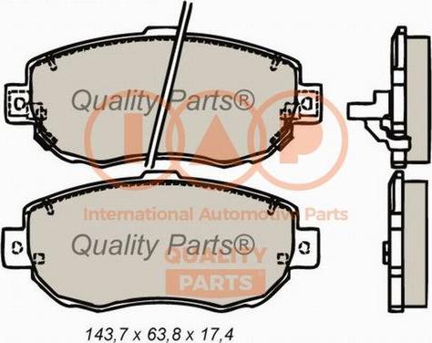 IAP QUALITY PARTS 704-17110P - Brake Pad Set, disc brake autospares.lv