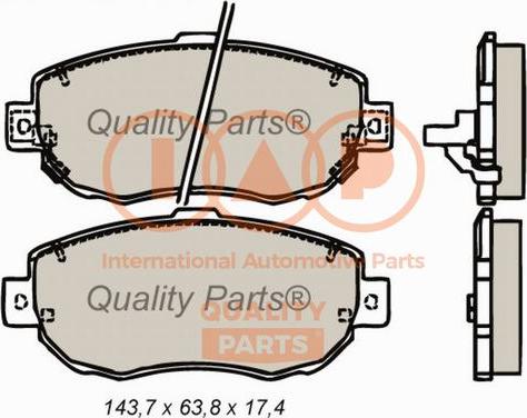 IAP QUALITY PARTS 704-17110 - Brake Pad Set, disc brake autospares.lv