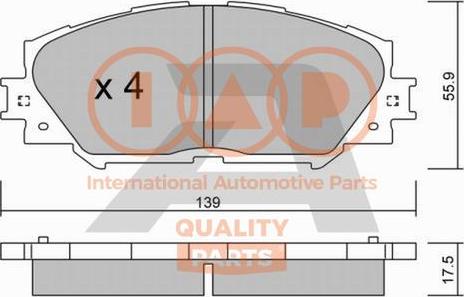 IAP QUALITY PARTS 704-17180P - Brake Pad Set, disc brake autospares.lv