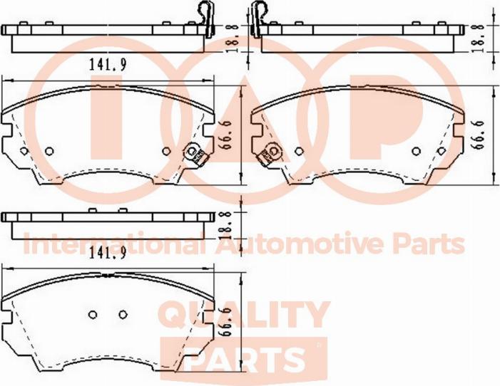 IAP QUALITY PARTS 704-20121 - Brake Pad Set, disc brake autospares.lv