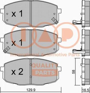 IAP QUALITY PARTS 704-21100P - Brake Pad Set, disc brake autospares.lv