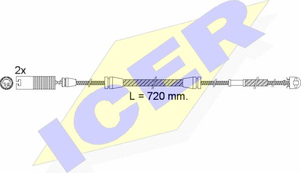 Icer 610498 E C - Warning Contact, brake pad wear autospares.lv