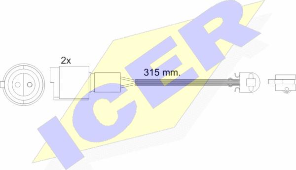 Icer 610440 E C - Warning Contact, brake pad wear autospares.lv