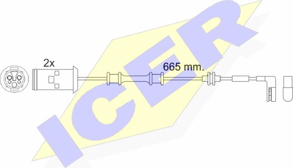 Icer 610451 E C - Warning Contact, brake pad wear autospares.lv