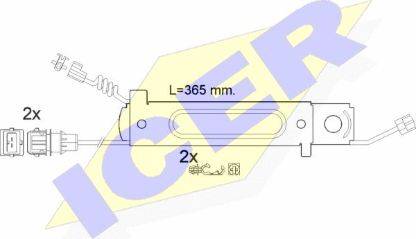 Icer 610485 E C - Warning Contact, brake pad wear autospares.lv