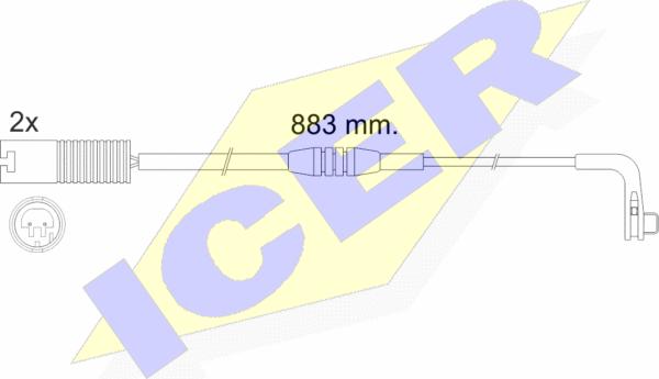 Icer 610480 E C - Warning Contact, brake pad wear autospares.lv