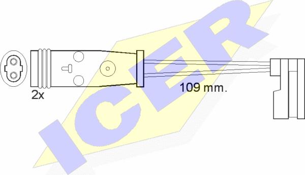 Icer 610483 E C - Warning Contact, brake pad wear autospares.lv