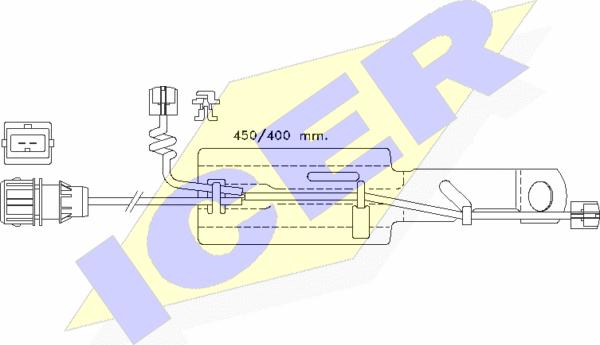 Icer 610430 E C - Warning Contact, brake pad wear autospares.lv