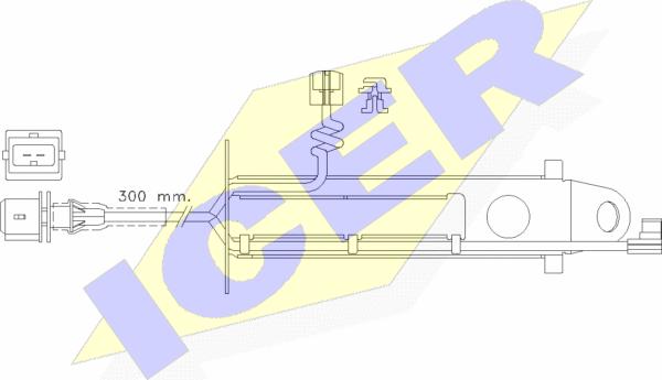 Icer 610431 E C - Warning Contact, brake pad wear autospares.lv