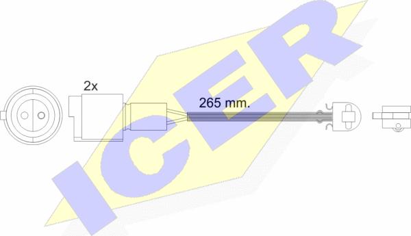 Icer 610427 E C - Warning Contact, brake pad wear autospares.lv