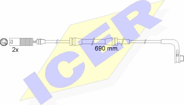 Icer 610479 E C - Warning Contact, brake pad wear autospares.lv