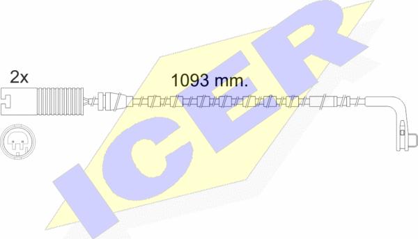 Icer 610475 E C - Warning Contact, brake pad wear autospares.lv