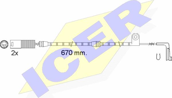 Icer 610478 E C - Warning Contact, brake pad wear autospares.lv