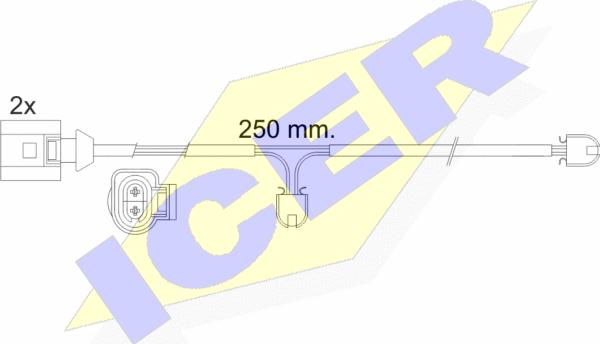 Icer 610477 E C - Warning Contact, brake pad wear autospares.lv