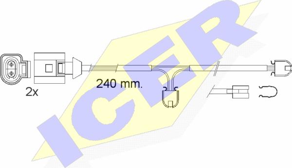 Icer 610546 E C - Warning Contact, brake pad wear autospares.lv