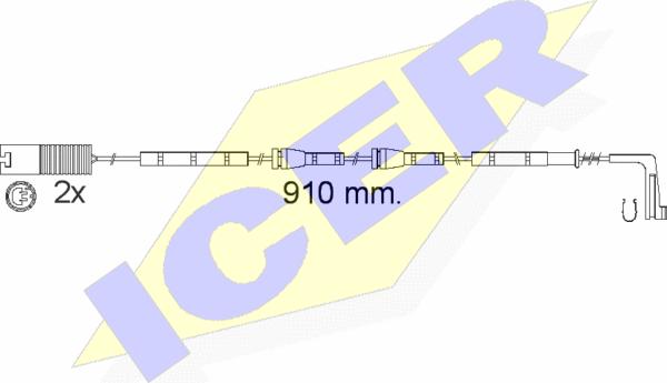 Icer 610540 E C - Warning Contact, brake pad wear autospares.lv