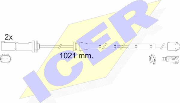 Icer 610554 E C - Warning Contact, brake pad wear autospares.lv