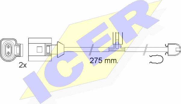 Icer 610565 E C - Warning Contact, brake pad wear autospares.lv