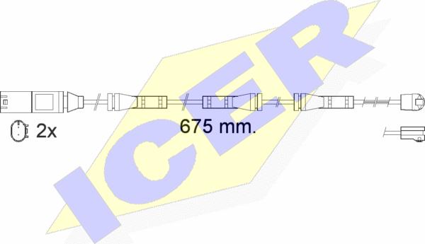 Icer 610561 E C - Warning Contact, brake pad wear autospares.lv