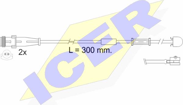 Icer 610504 E C - Warning Contact, brake pad wear autospares.lv