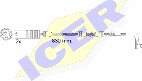 Icer 610503 E C - Warning Contact, brake pad wear autospares.lv