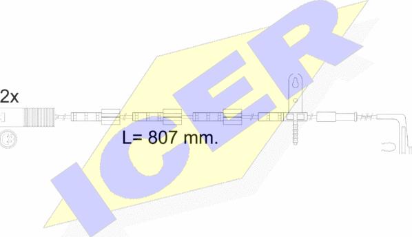 Icer 610584 E C - Warning Contact, brake pad wear autospares.lv