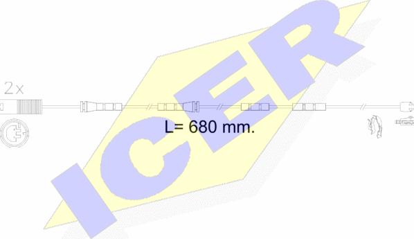 Icer 610606 E C - Warning Contact, brake pad wear autospares.lv