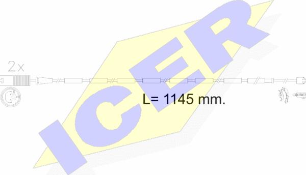 Icer 610607 E C - Warning Contact, brake pad wear autospares.lv