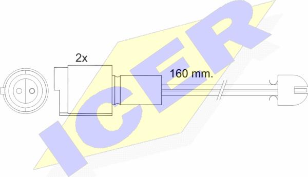 Icer 610090 E C - Warning Contact, brake pad wear autospares.lv