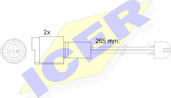 Icer 610089 E C - Warning Contact, brake pad wear autospares.lv