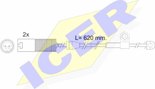 Icer 610396 E C - Warning Contact, brake pad wear autospares.lv