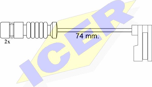 Icer 610397 E C - Warning Contact, brake pad wear autospares.lv