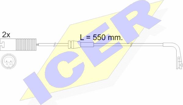 Icer 610388 E C - Warning Contact, brake pad wear autospares.lv