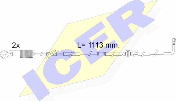Icer 610299 E C - Warning Contact, brake pad wear autospares.lv