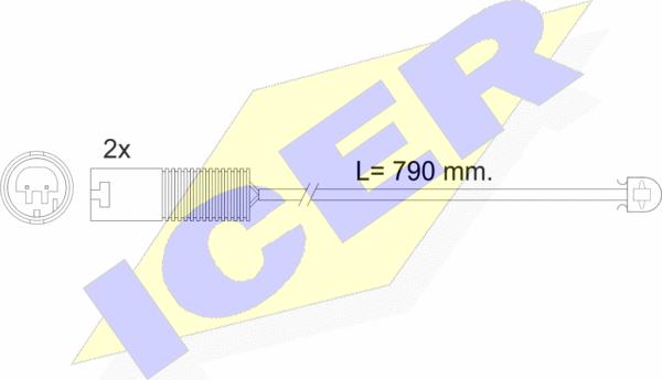 Icer 610240 E C - Warning Contact, brake pad wear autospares.lv