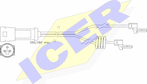 Icer 610234 E C - Warning Contact, brake pad wear autospares.lv