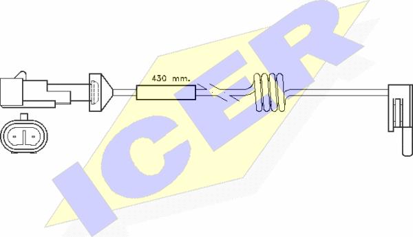 Icer 610235 E C - Warning Contact, brake pad wear autospares.lv
