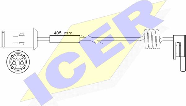 Icer 610236 E C - Warning Contact, brake pad wear autospares.lv