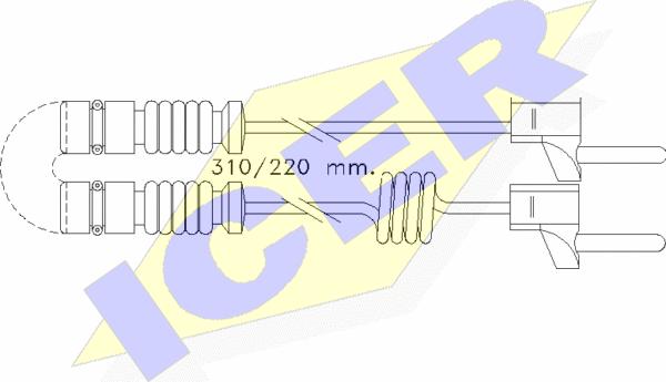 Icer 610221 E C - Warning Contact, brake pad wear autospares.lv