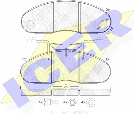 Icer 140994 - Brake Pad Set, disc brake autospares.lv