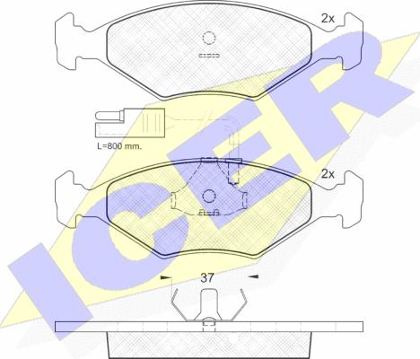 Icer 140927 - Brake Pad Set, disc brake autospares.lv