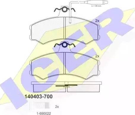 Icer 140403 - Brake Pad Set, disc brake autospares.lv