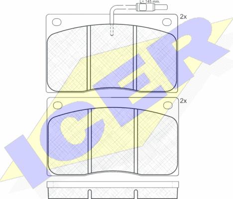 Icer 140544 - Brake Pad Set, disc brake autospares.lv