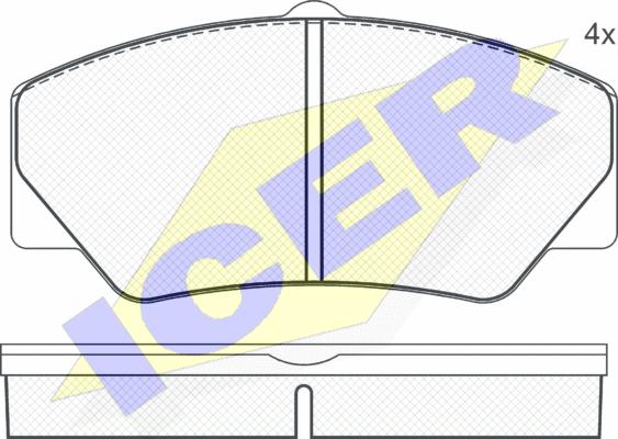 Icer 140542 - Brake Pad Set, disc brake autospares.lv