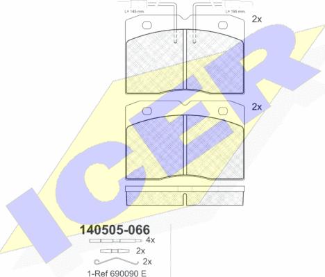 Icer 140505 - Brake Pad Set, disc brake autospares.lv