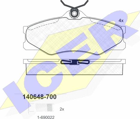 Icer 140648-700 - Brake Pad Set, disc brake autospares.lv