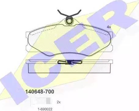 Icer 140648 - Brake Pad Set, disc brake autospares.lv