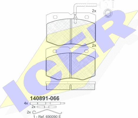 Icer 140891 - Brake Pad Set, disc brake autospares.lv