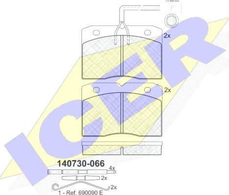 Icer 140730-066 - Brake Pad Set, disc brake autospares.lv