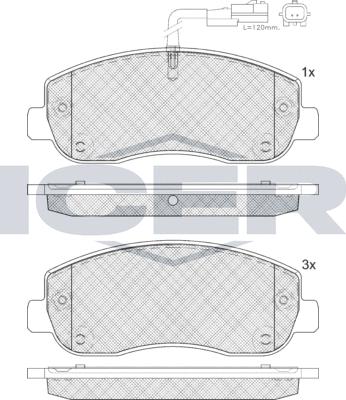 Icer 141999LM - Brake Pad Set, disc brake autospares.lv